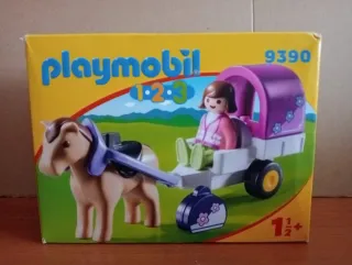 Playmobil 1.2.3 Carro con Caballo 9390 Nuevo.