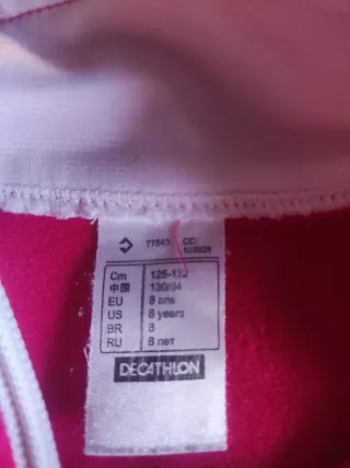 Chaqueta deportiva niña Decathlon T.8