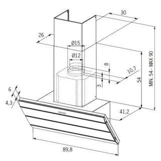 Campana Mepamsa Horizonte 90cm Cristal Negro