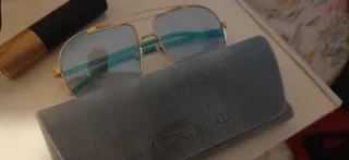 Occhiali da sole aviator oro e verde acqua