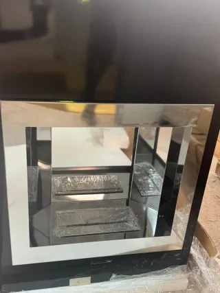 Chimenea Pie Etanol Negra y Plateada