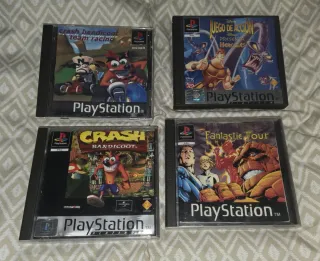 Lote 4 Juegos PS1: Crash, Hércules, Fantastic Four