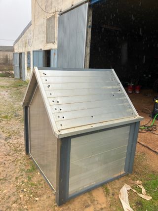 Caseta Perro Aluminio Gris/Blanco