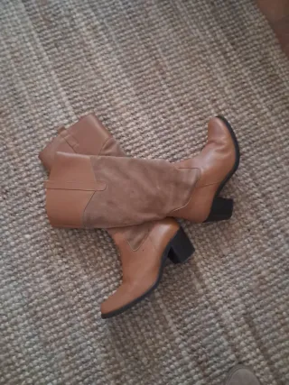 Botas altas Georges Rech ante y piel T39 Camel