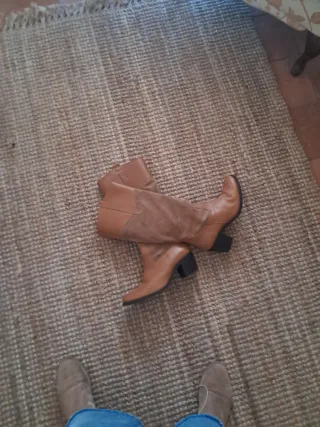 Botas altas Georges Rech ante y piel T39 Camel