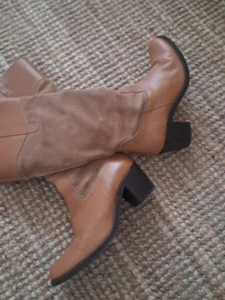 Botas altas Georges Rech ante y piel T39 Camel