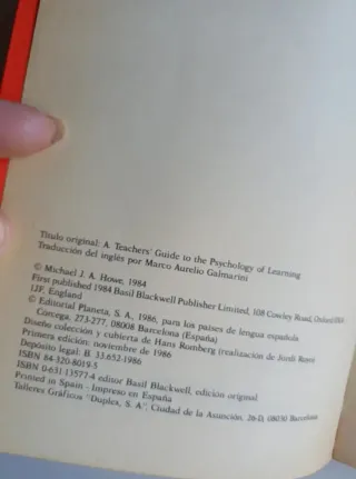 Psicología del aprendizaje - Michael J. A. Howe