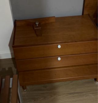 Conjunto Dormitorio Matrimonio Madera Roble oscura