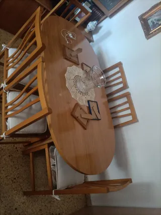 Mesa de comedor de madera extensible