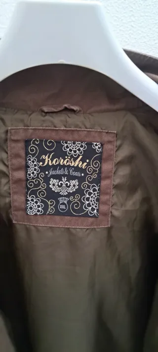 Chaqueta Horoshi verde bordada larga