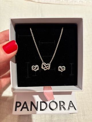 Conjunto Pandora Corazón Infinito brilhante