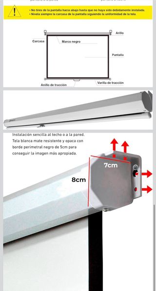 Proyector + pantalla + soporte techo