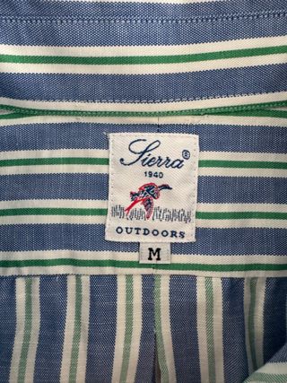 Camisa Sierra Talla M Rayas Azul y Verde Nueva