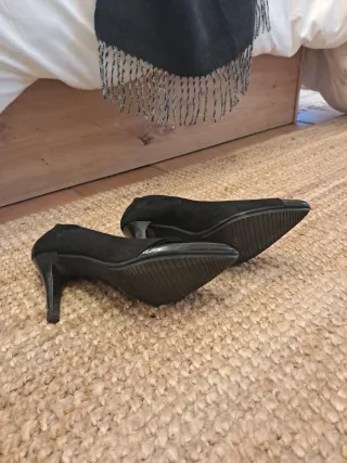 Zapatos negros ante y charol T39 Piel