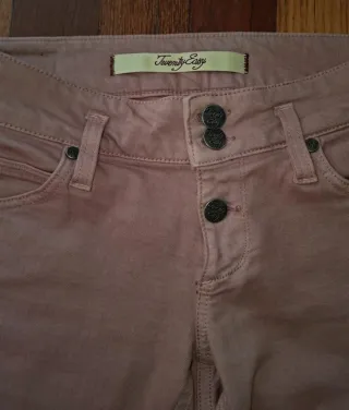 Pantalón campana tiro bajo rosa