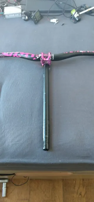 Manillar MTB Aluminio Negro/Rosa