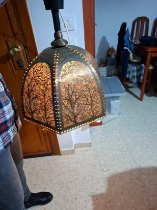 Lámpara colgante vintage bronceada