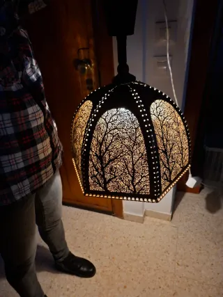 Lámpara colgante vintage bronceada