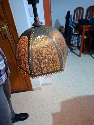 Lámpara colgante vintage bronceada