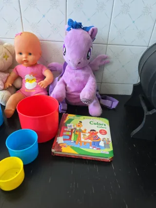 Muñeca Nenuco, Oso Peluche y Unicornio Morado