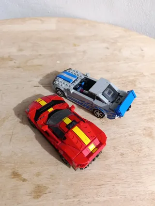 Lego coches Ferrari y Skyline fast furious