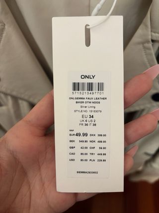 Chaqueta de piel ONLY beige