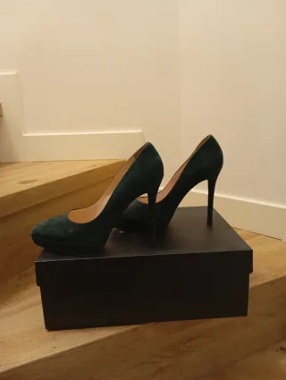 Zapatos de tacón verdes mujer