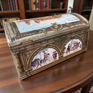 Scatola antica vintage latta baule