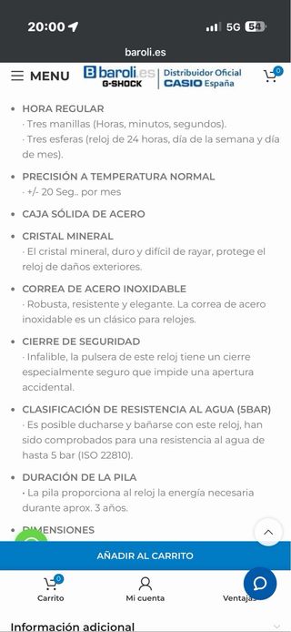 Reloj Casio Mujer Oro