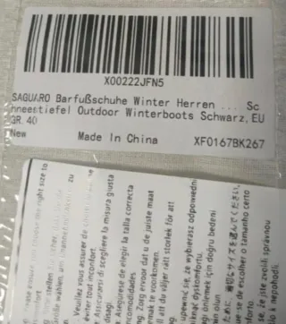 Zapatilla Invierno Saguaro Barefoot Negra