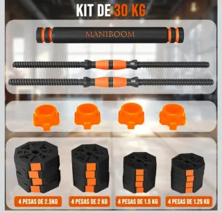 Kit Mancuernas 30kg Ajustables