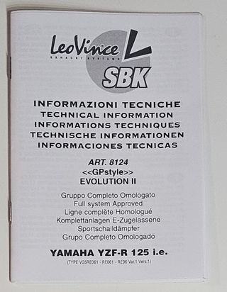 Cola Escape LEOVINCE SBK YAMAHA YZF-R 125 GP STYLE
