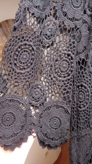 Vestido Zara Negro Encaje Talla L