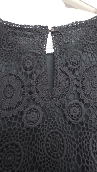 Vestido Zara Negro Encaje Talla L