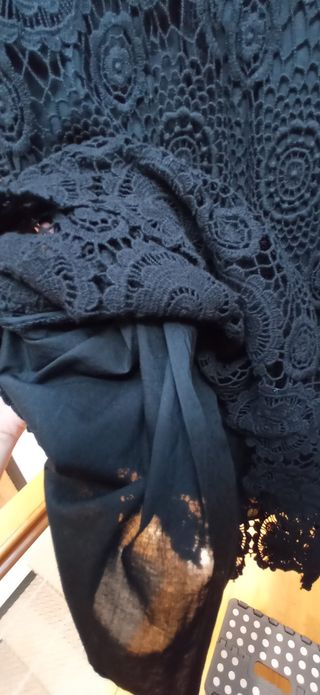 Vestido Zara Negro Encaje Talla L