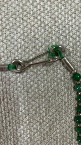 Collana etnica vintage verde e argento