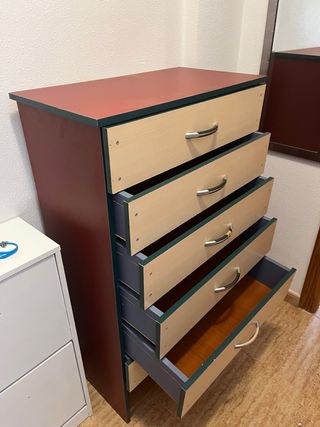 Cómoda Cajonera Madera y Metal