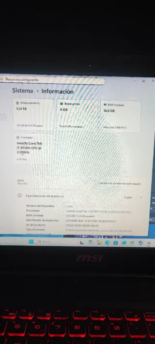 MSI GL63 Gamer | i7 (12 hilos) | GTX 1050 4GB | 16