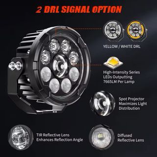 Par de faros LED nuevos, nunca montados, potencia