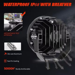 Par de faros LED nuevos, nunca montados, potencia