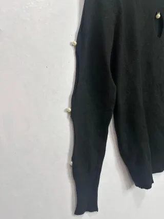 Maglione nero con perle taglia S