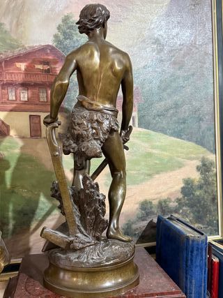 ¡Ocasión! Figura Guerrero Bronce Macizo  francés