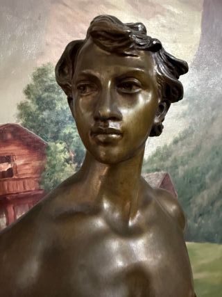 ¡Ocasión! Figura Guerrero Bronce Macizo  francés