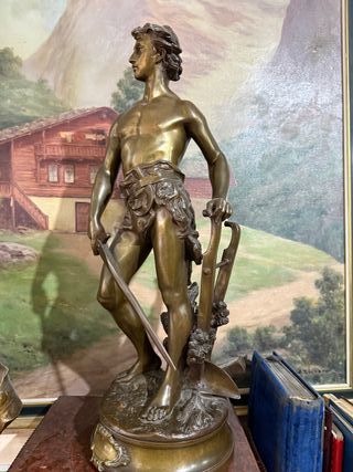 ¡Ocasión! Figura Guerrero Bronce Macizo  francés