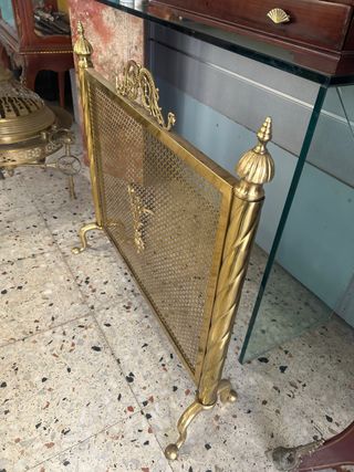 Protector chimenea bronce dorado 73 cm x 70 cm