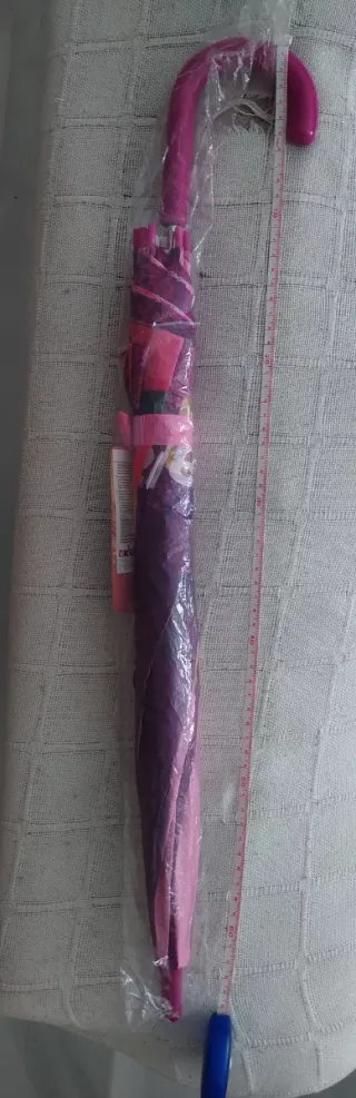 Paraguas infantil rosa y morado automático.