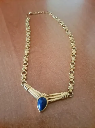 Collana donna con pietra blu Lunghezza totale 49cm