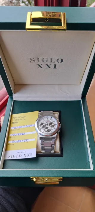 Reloj Panzer Cronógrafo Plata y Blanco