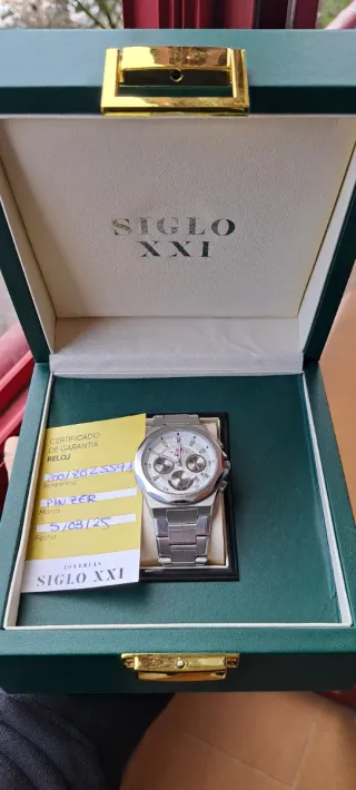 Reloj Panzer Cronógrafo Plata y Blanco