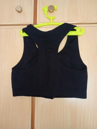 Sujetador deportivo Crivit negro con cremallera